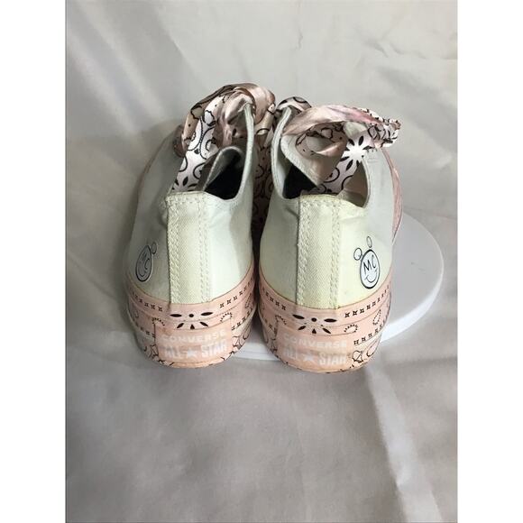 Converse x Miley Cyrus Platform Canvas Sneakers Sz.8.5 Pre owned  Pink/White - Picture 6 of 11